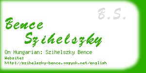bence szihelszky business card